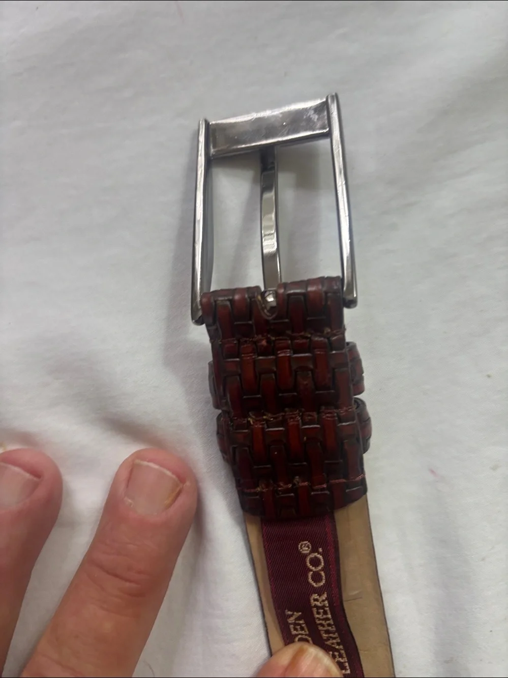 Arden Leather Co. Woven Brown Leather Belt